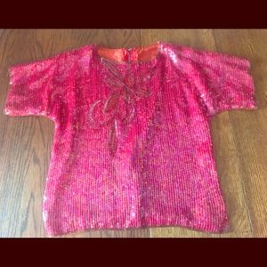Stunning Sequined Top with Bead Detail